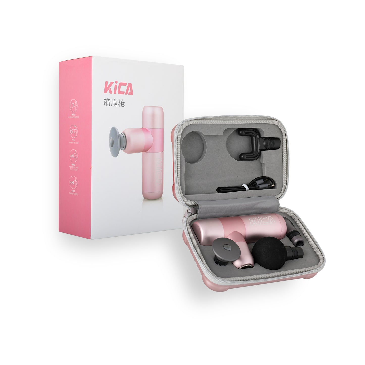 KICA K2 Mini Portable Fascia Gun | Deep Tissue Muscle Massage Gun with 4 Heads, 4 Speeds, Long Battery Life