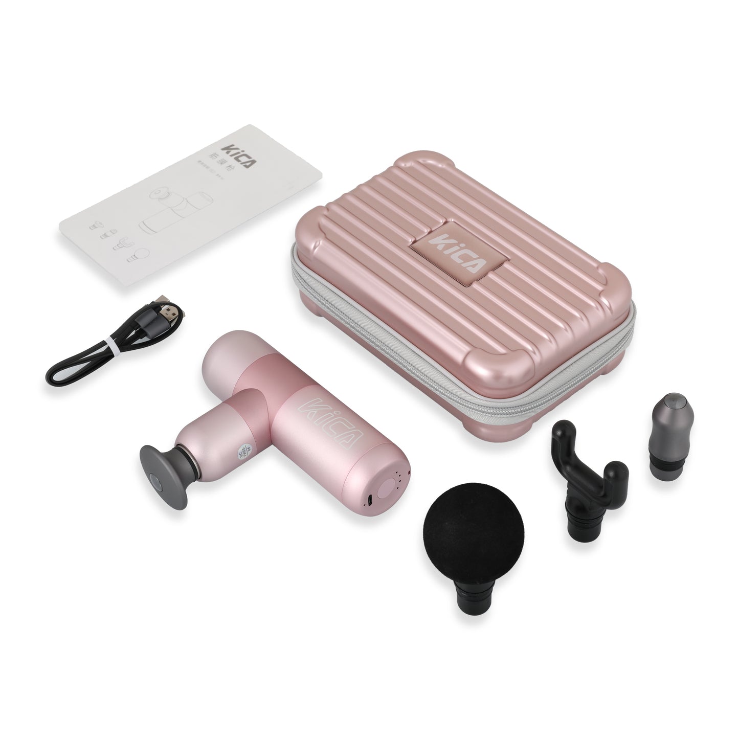 KICA K2 Mini Portable Fascia Gun | Deep Tissue Muscle Massage Gun with 4 Heads, 4 Speeds, Long Battery Life